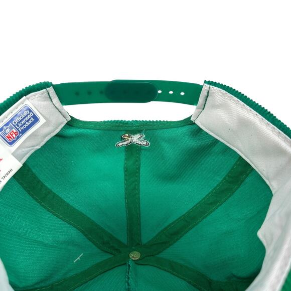 Vintage Annco Philadelphia Eagles Corduroy Script Snapback Hat Kelly Green New - Picture 7 of 9